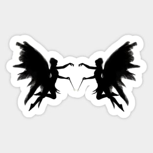 Black angel wings Sticker